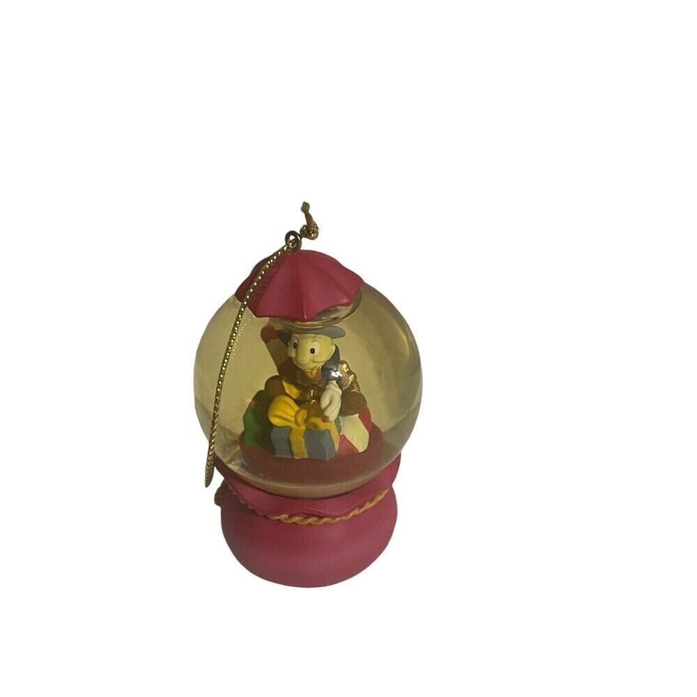 Disney Jiminy Cricket Candy Cane Christmas Mini Snowglobe Ornament